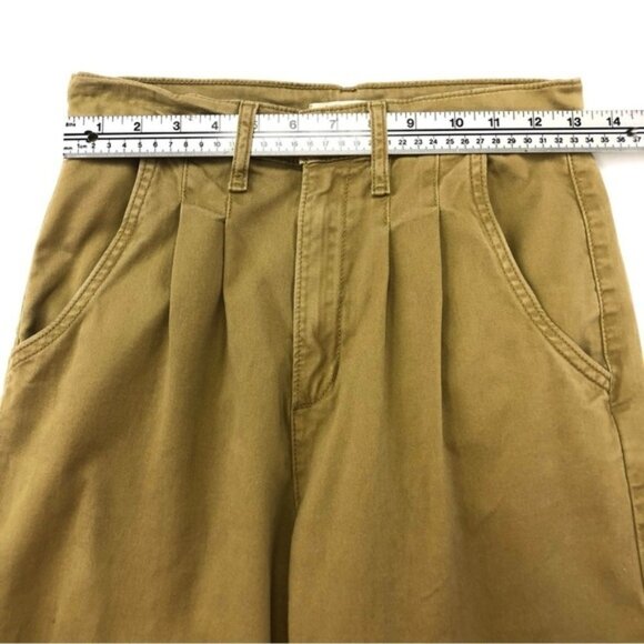 Levis gold twill pleated balloon leg pant jeans Size 25 stretch cotton - Picture 10 of 15